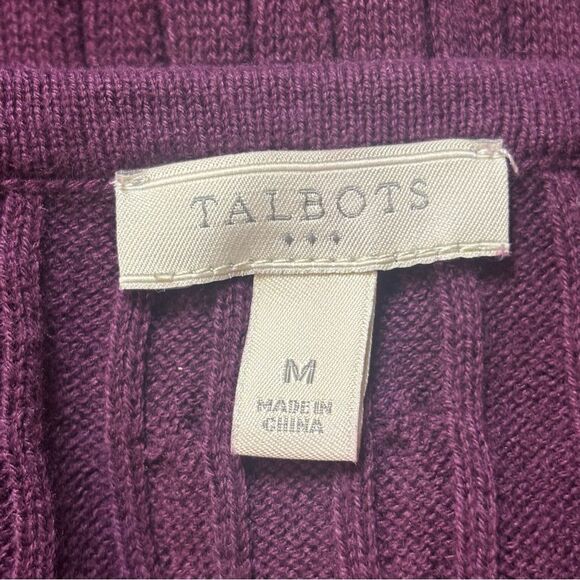 Talbots Outlet Comfy Cotton V-Neck Sweater Burgandy/Maroon MEDIUM - Picture 4 of 5